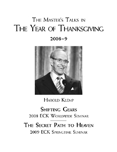 The Master's Talks in The Year of Thanksgiving—2008–9