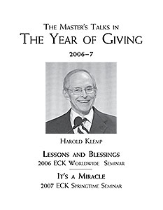 The Master's Talks in The Year of Giving—2006–7